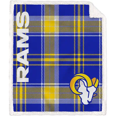 Los Angeles Rams Team 50'' x 60'' Plaid Ultra Fleece Sherpa Throw Blanket