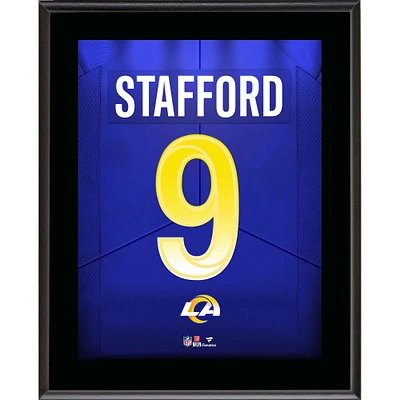 Plaque de joueur sublimée avec numéro de maillot de Matthew Stafford Los Angeles Rams 10,5" x 13"