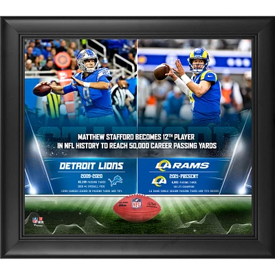 Matthew Stafford Los Angeles Rams Framed 15" x 17" 50000 Passing Yards Collage
