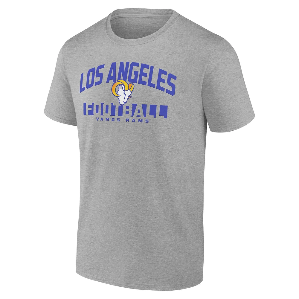 Men's Fanatics  Gray Los Angeles Rams Screen Blocking T-Shirt