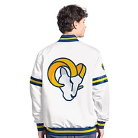 Men's Starter  White Los Angeles Rams Scout Full-Snap Varsity Jacket