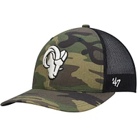 Men's '47 Camo/Black Los Angeles Rams Trucker Adjustable Hat