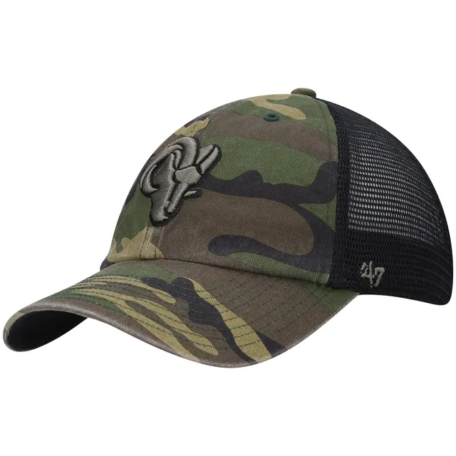 Men's '47 Gray/Black Los Angeles Rams Super Bowl LVI Bound Aperture Trucker  Adjustable Hat