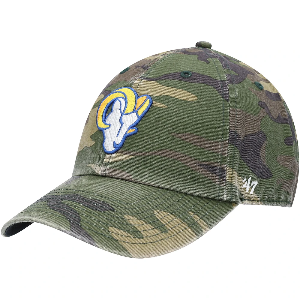 Casquette réglable '47 Camo Los Angeles Rams Woodland Clean Up pour homme