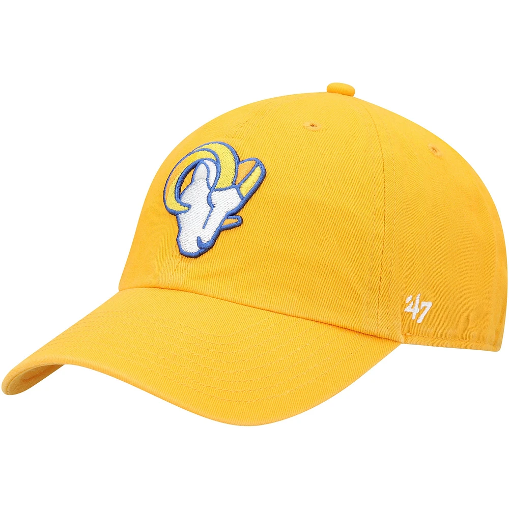 Men's '47 Gold Los Angeles Rams Secondary Clean Up Adjustable Hat