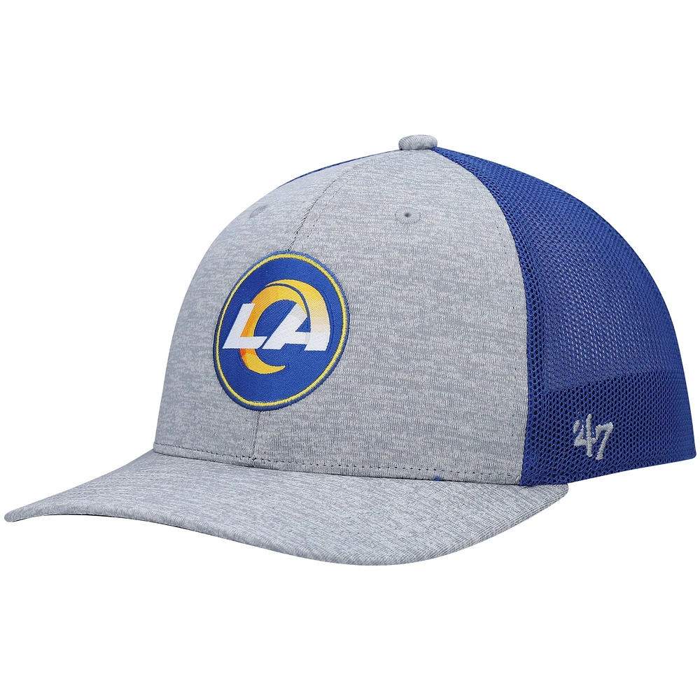 Casquette '47 Heathered Grey/Royal Los Angeles Rams Motivator Flex pour homme