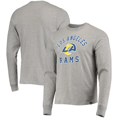 Men's '47 Heathered Gray Los Angeles Rams Arch Super Rival Long Sleeve T-Shirt