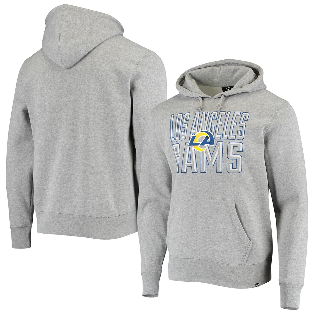 Men's '47 Heathered Gray Los Angeles Rams Bevel Pullover Hoodie