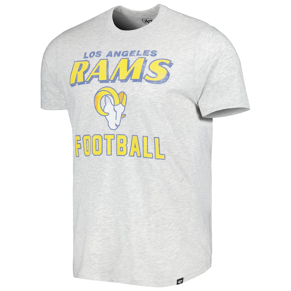 Men's '47 Heathered Gray Los Angeles Rams Dozer Franklin Lightweight T-Shirt