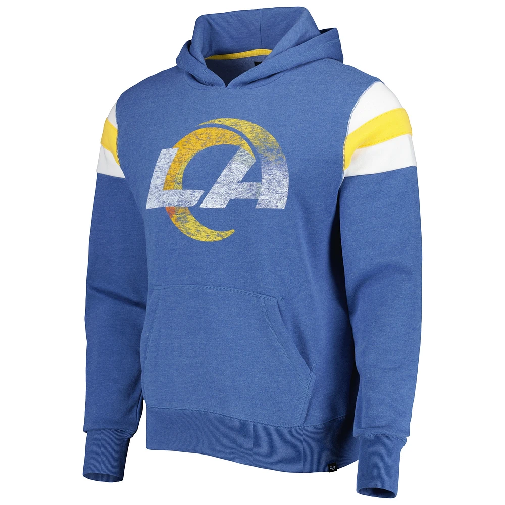 Men's '47 Heathered Royal Los Angeles Rams Premier Nico Pullover Hoodie