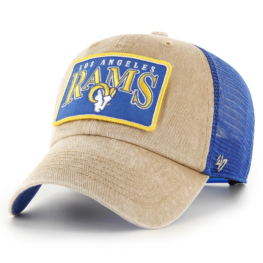 Casquette réglable '47 kaki Los Angeles Rams Dial Trucker Clean Up pour homme