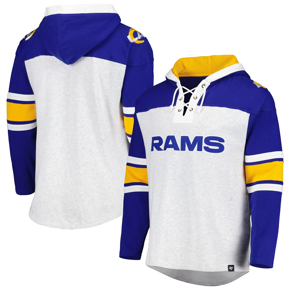 Chandail à capuchon lacets gris chiné pour hommes '47 Los Angeles Rams Gridiron