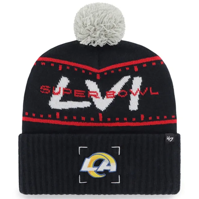 New Era Heathered Gray/Black Los Angeles Rams Super Bowl LVI Champions Parade Cuffed Pom Knit Men's Hat