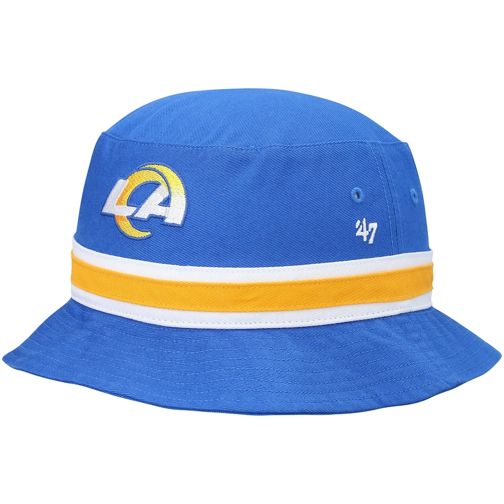 Men's '47 Powder Blue Los Angeles Rams Striped Bucket Hat