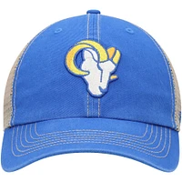 Men's '47 Royal/Natural Los Angeles Rams Head Trawler Trucker Clean Up Snapback Hat