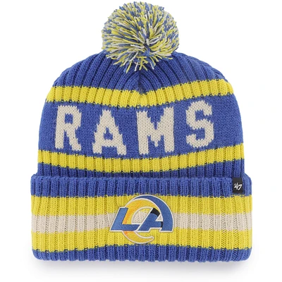 Bonnet en tricot à revers Bering des Rams de Los Angeles '47 Royal pour homme avec pompon