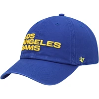 Men's '47 Royal Los Angeles Rams Clean Up Team Script Adjustable Hat