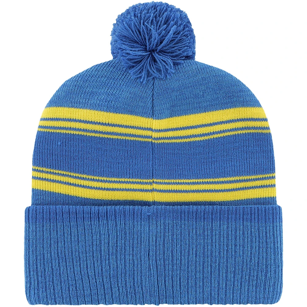 Bonnet en tricot à revers Fadeout '47 Royal Los Angeles Rams pour hommes avec pompon