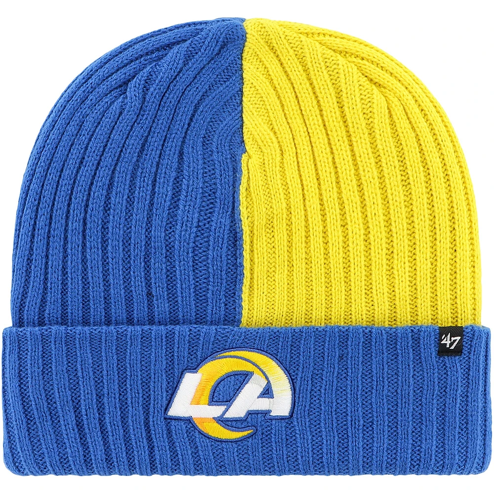 Bonnet en tricot à revers Fracture '47 Royal Los Angeles Rams pour hommes