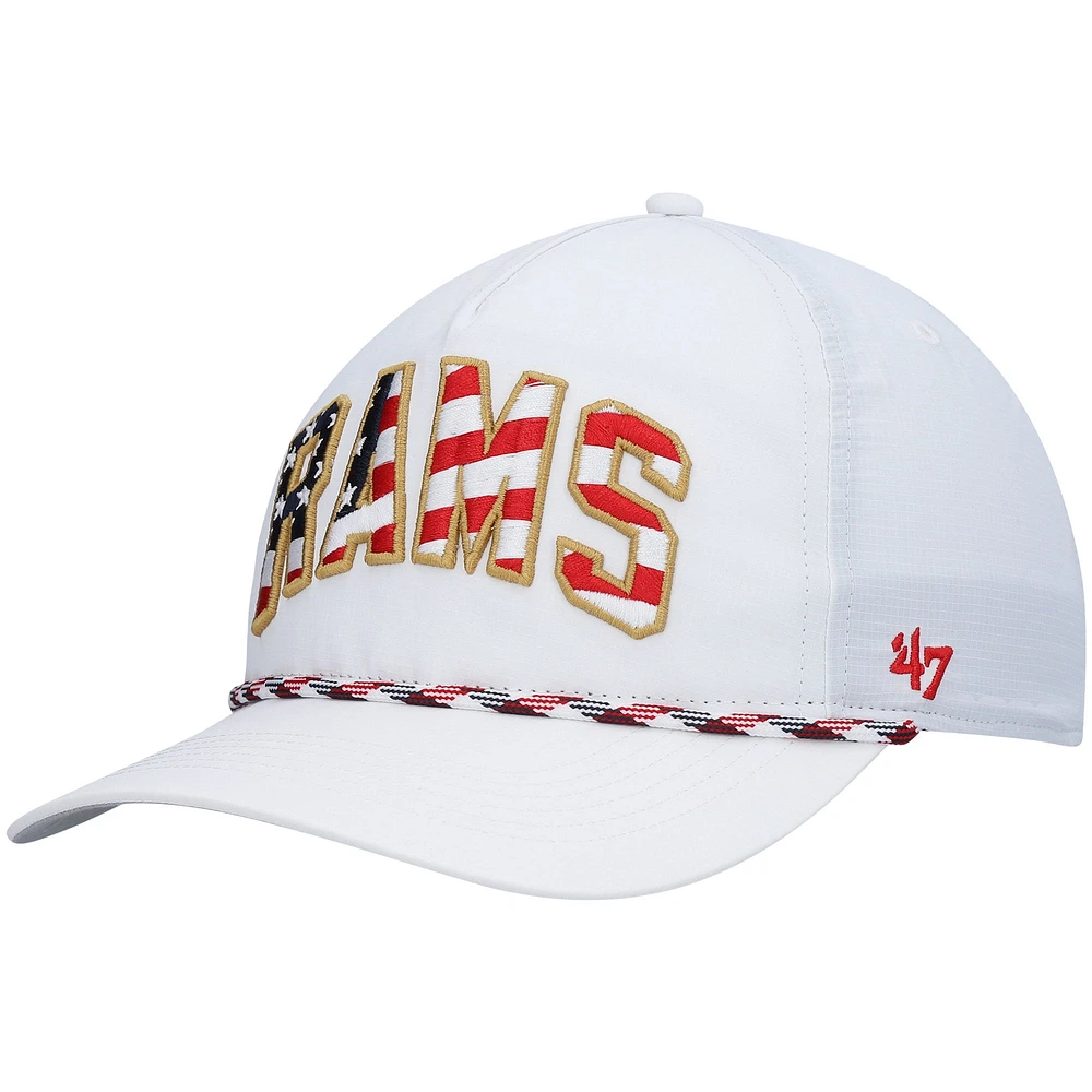 Men's '47 White Los Angeles Rams Hitch Stars and Stripes Trucker Adjustable Hat