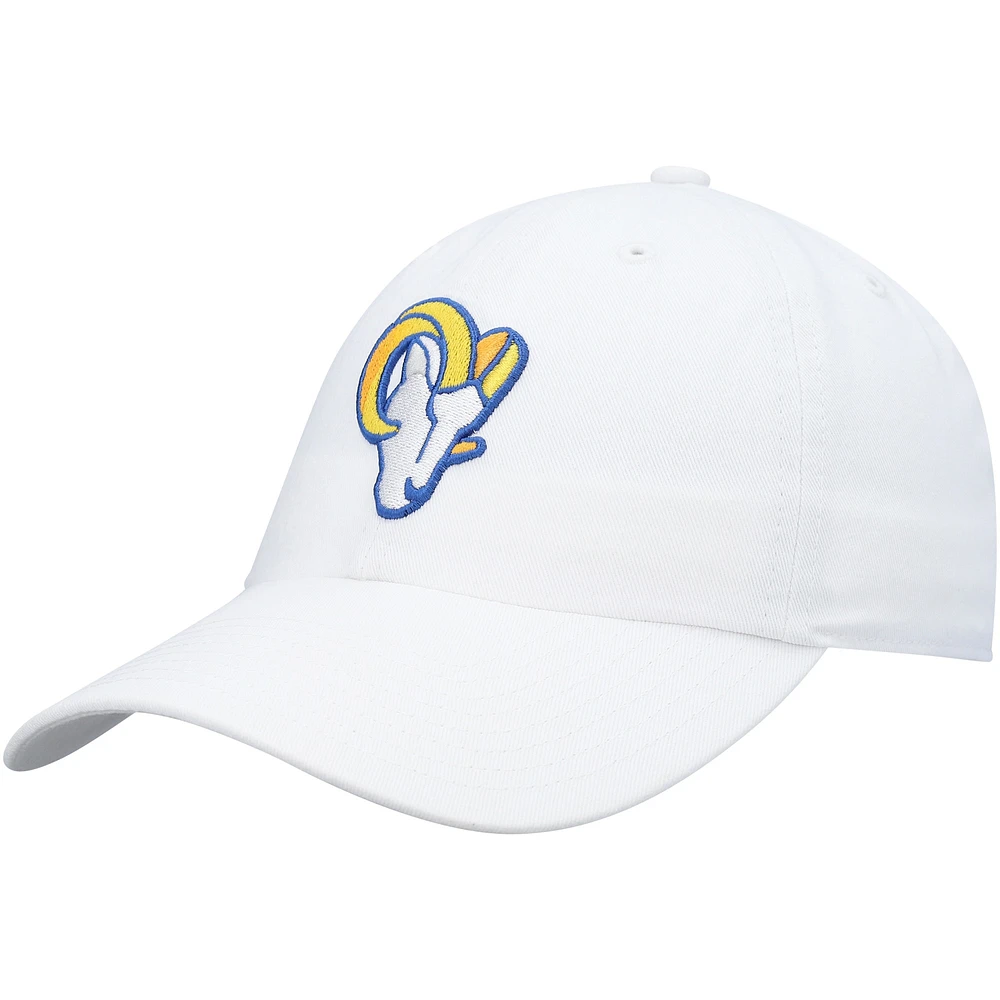 Men's '47 White Los Angeles Rams Logo Clean Up Adjustable Hat