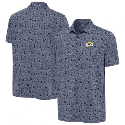 Polo Relentless Antigua Heather Navy pour homme des Los Angeles Rams