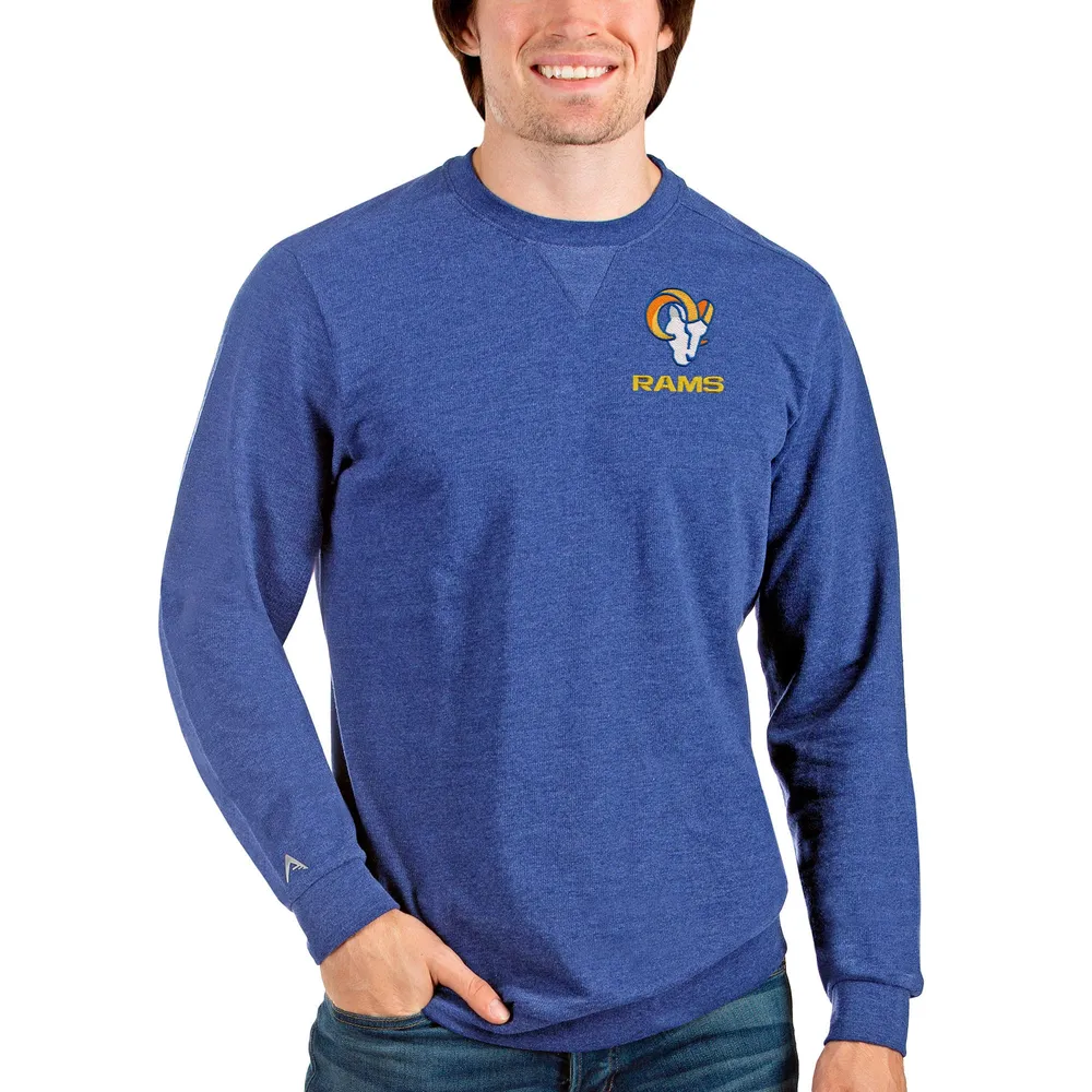 Lids Los Angeles Rams Antigua Reward Crewneck Pullover Sweatshirt -  Heathered Royal