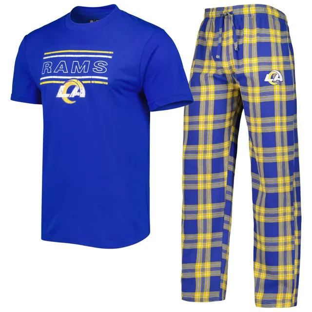 Men's FOCO Royal Los Angeles Rams Colorblock Mesh V-Neck & Shorts