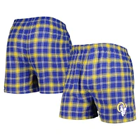 Boxer en flanelle Los Angeles Rams Ledger Concepts Sport Royal/Or pour homme