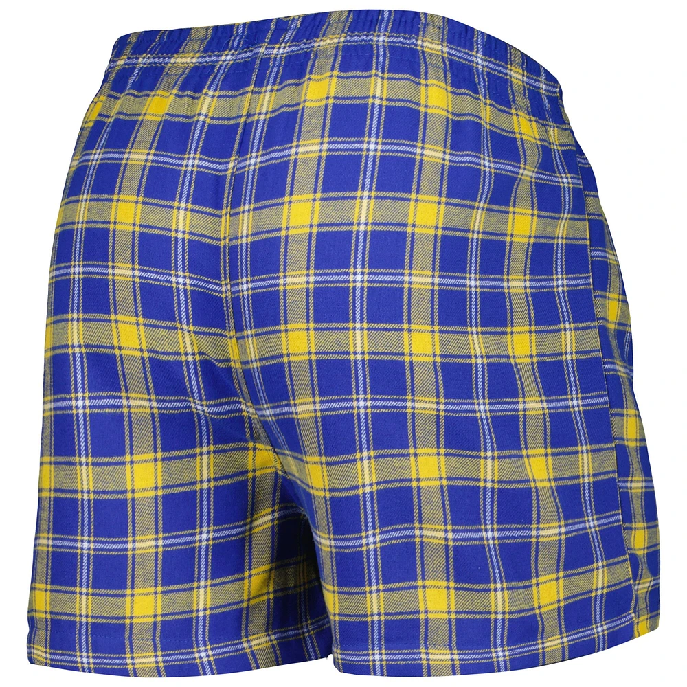 Men's Concepts Sport Royal/Gold Los Angeles Rams Ledger Flannel Boxers