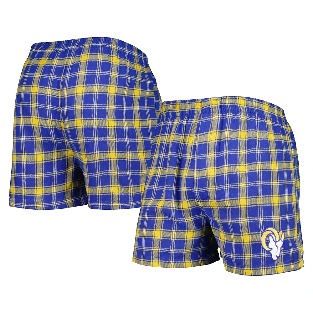 Men's Concepts Sport Royal/Gold Los Angeles Rams Ledger Flannel Boxers