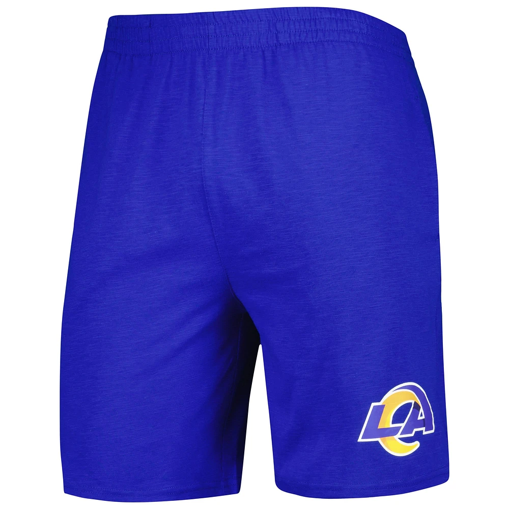 Ensemble de nuit pour homme Concepts Sport Royal/Blanc Los Angeles Rams Downfield T-shirt et short