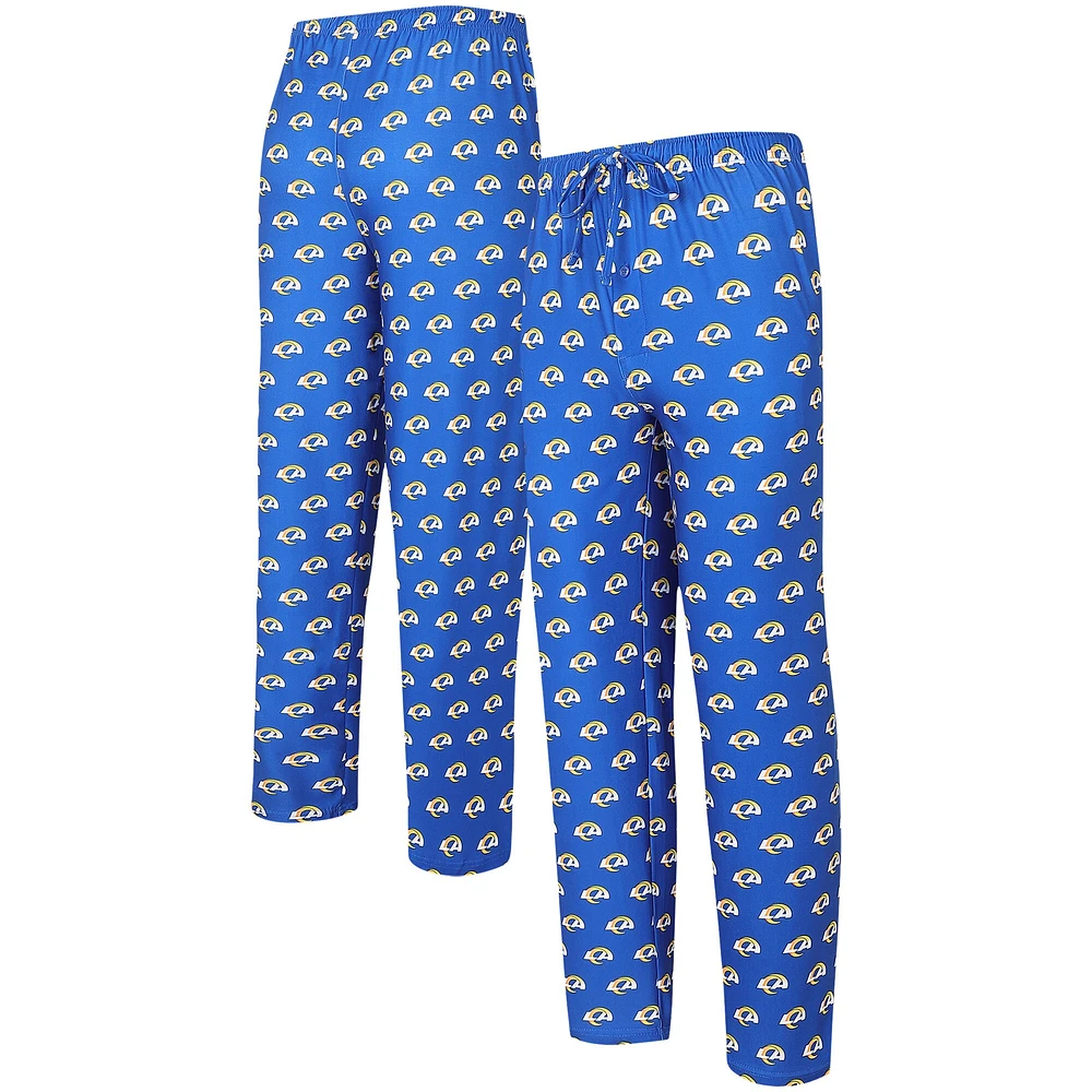 Men's Concepts Sport Royal Los Angeles Rams Gauge Allover Print Knit Pants