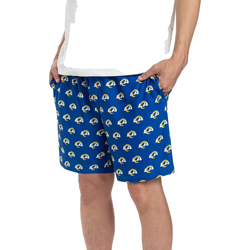 Ensemble de deux shorts Concepts Sport Royal Los Angeles Rams Gauge Jam pour hommes