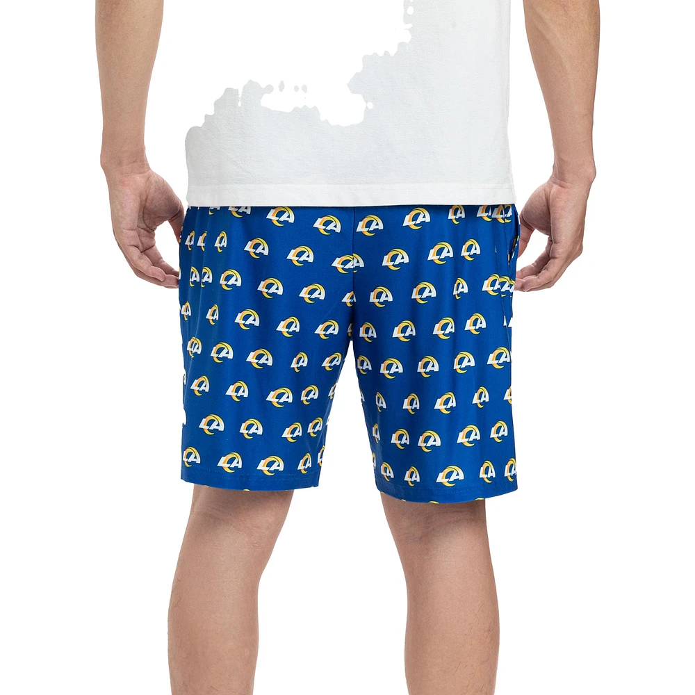 Ensemble de deux shorts Concepts Sport Royal Los Angeles Rams Gauge Jam pour hommes