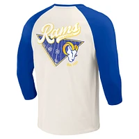 Men's Darius Rucker Collection by Fanatics Royal/White Los Angeles Rams Raglan 3/4 Sleeve T-Shirt