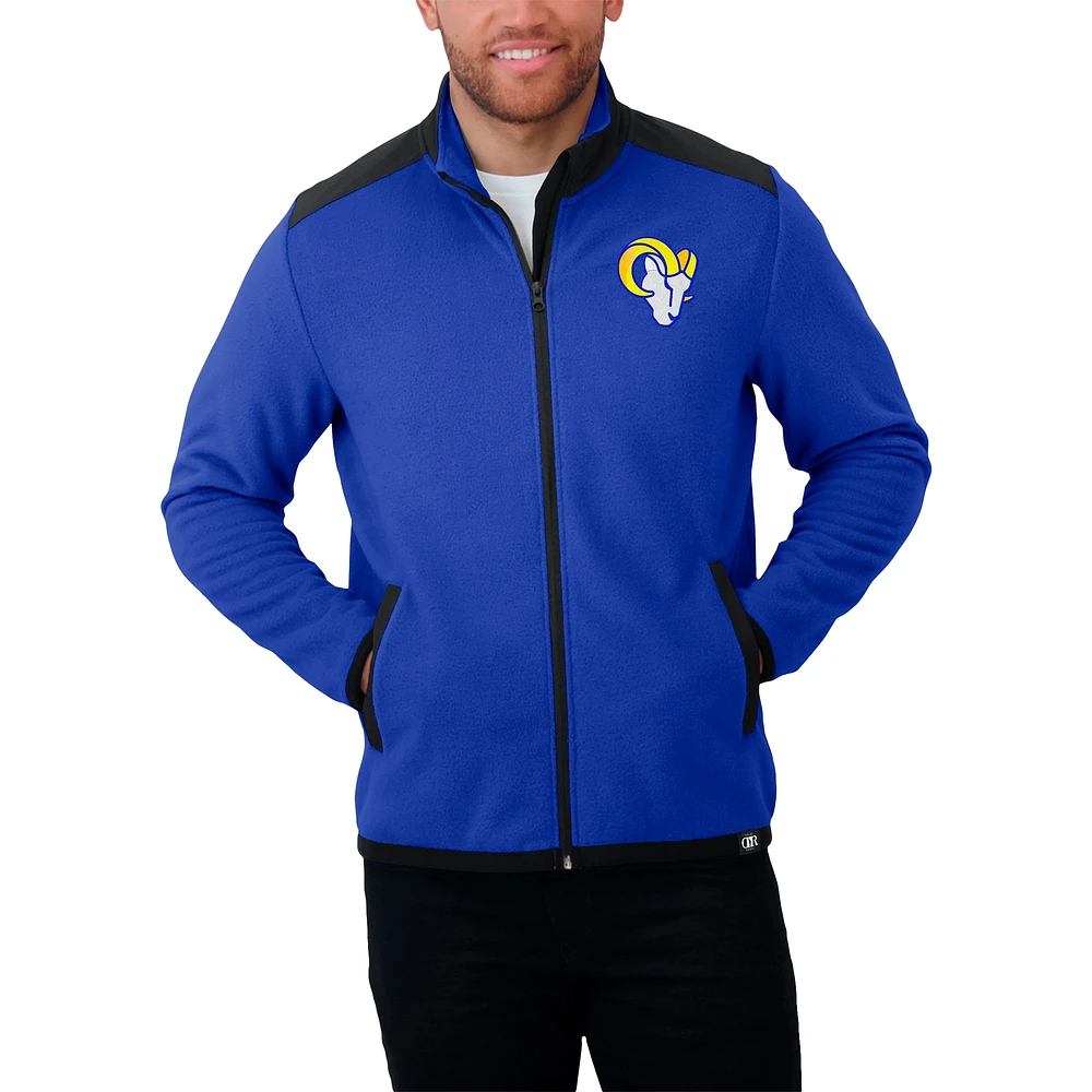 Men's Darius Rucker Collection by Fanatics Royal Los Angeles Rams Color Block Polar Fleece Full-Zip Jacket