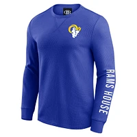 T-shirt à manches longues en tricot gaufré délavé pour homme de la collection Darius Rucker par Fanatics Royal Los Angeles Rams