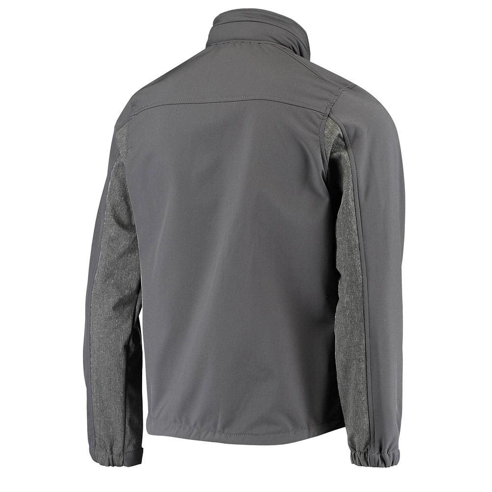 Men's Dunbrooke Graphite Los Angeles Rams Circle Zephyr Softshell Full-Zip Jacket