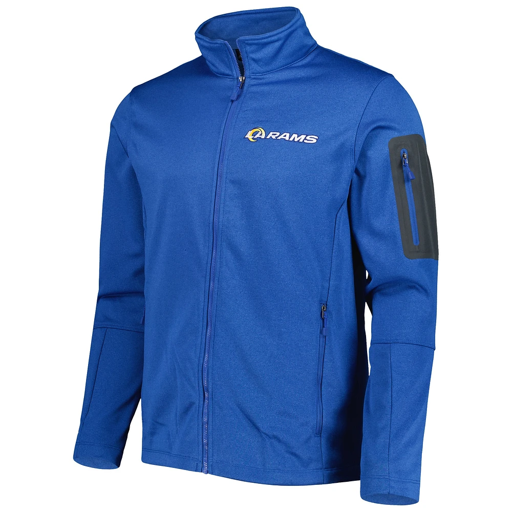 Men's Dunbrooke Heather Royal Los Angeles Rams Freestyle Coated Tech Fleece Full-Zip Jacket
