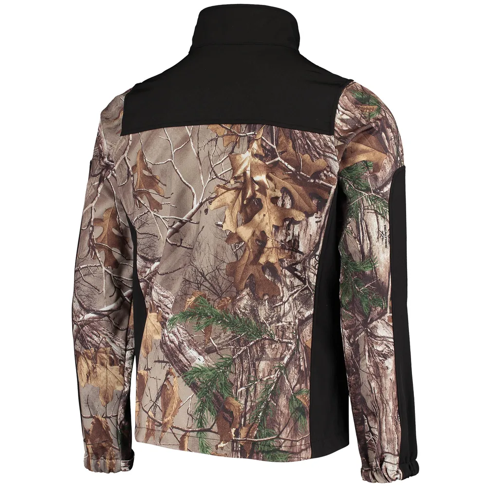 Blouson à fermeture éclair intégrale Dunbrooke Realtree Camo/Noir pour hommes Los Angeles Rams Circle Hunter Softshell