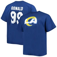 Men's Fanatics Aaron Donald Royal Los Angeles Rams Big & Tall Player Name Number T-Shirt