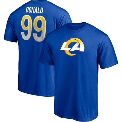 Men's Fanatics Aaron Donald Royal Los Angeles Rams Player Icon Name & Number T-Shirt