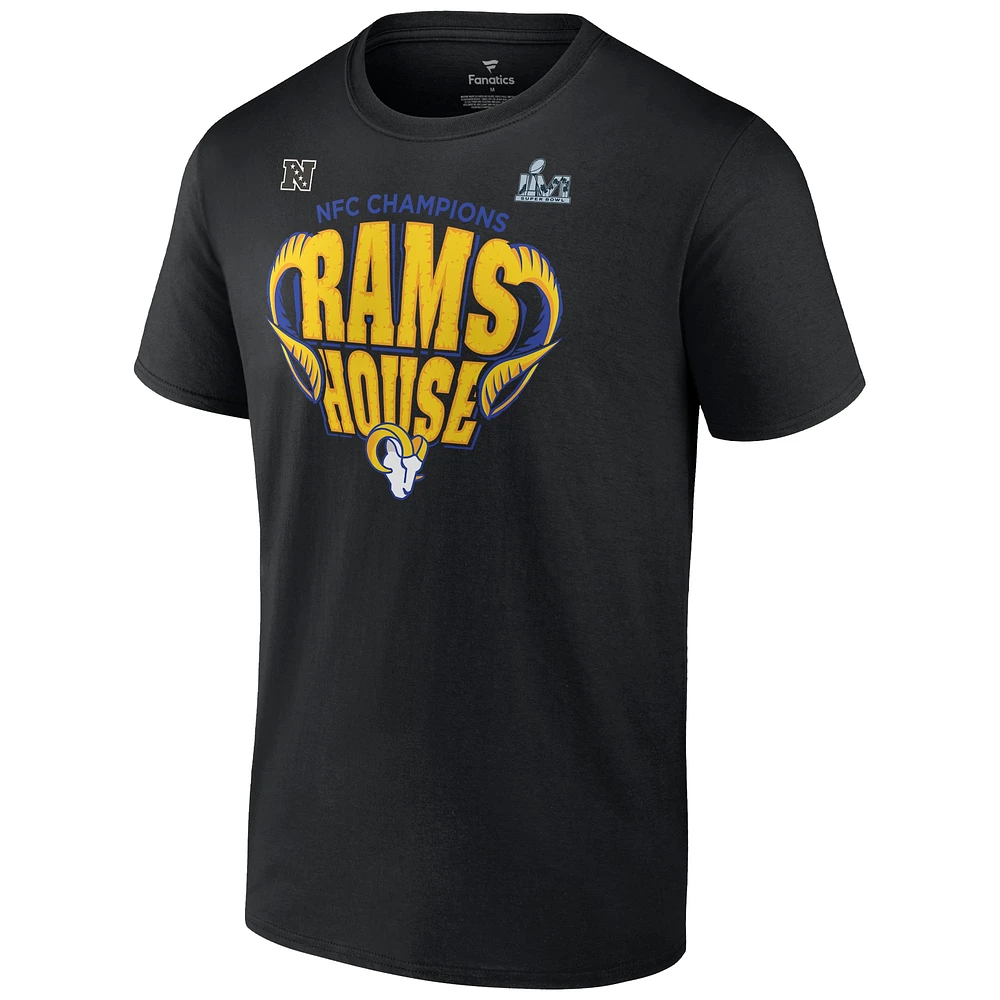 Men's Fanatics Black Los Angeles Rams 2021 NFC Champions Hometown T-Shirt