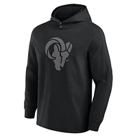 T-shirt à capuche manches longues noir Los Angeles Rams Elements Blaze Tri-Blend Fanatics pour hommes