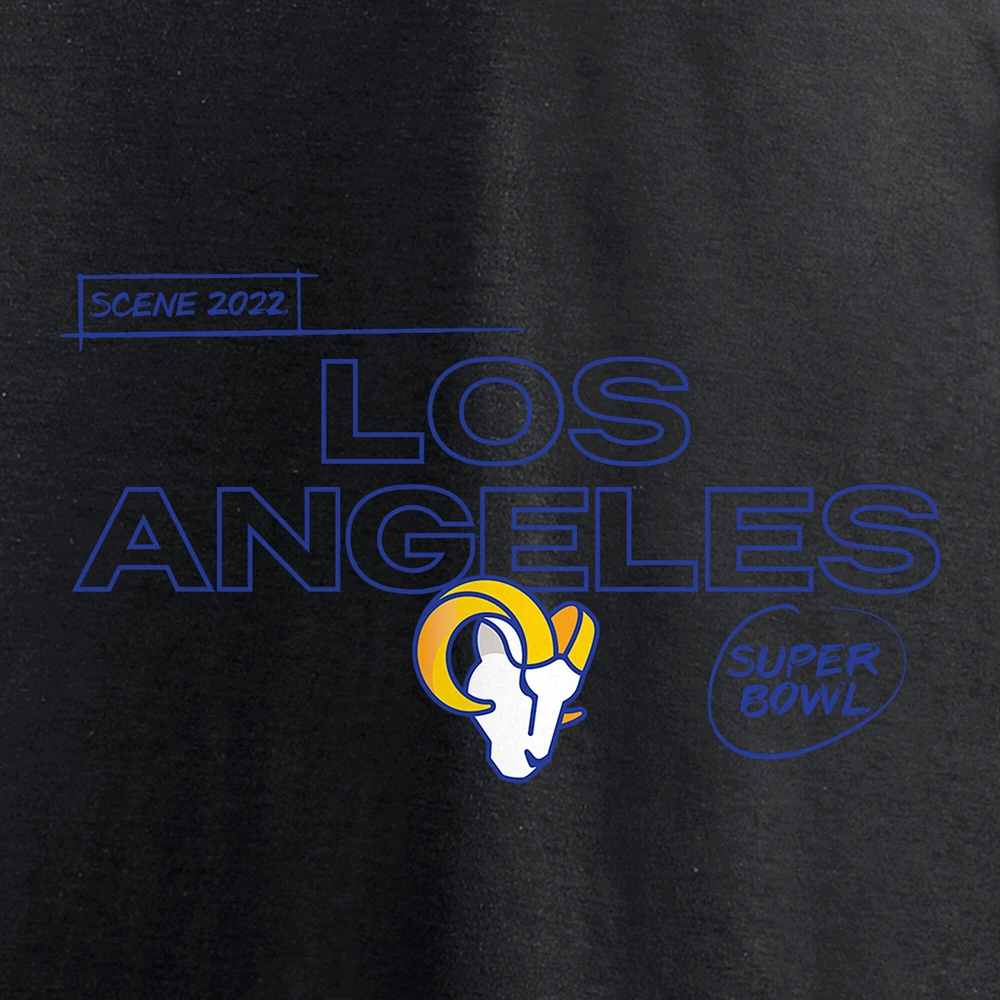 Men's Fanatics Black Los Angeles Rams Super Bowl LVI Bound Big & Tall Hollywood Action Long Sleeve T-Shirt