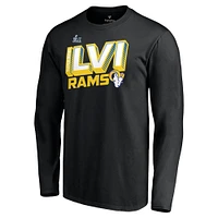 Men's Fanatics Black Los Angeles Rams Super Bowl LVI Bound Tilted Roster Long Sleeve T-Shirt