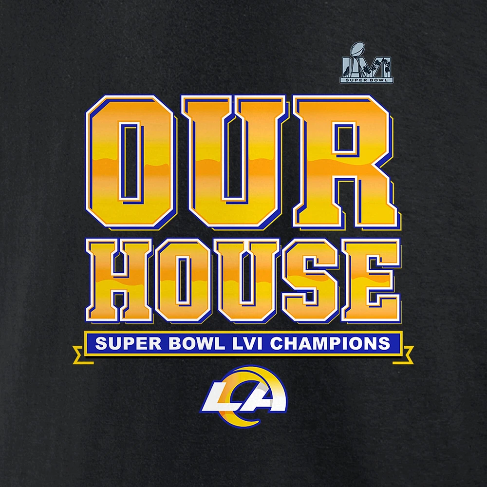 Men's Fanatics Black Los Angeles Rams Super Bowl LVI Champions Hometown Audible Long Sleeve T-Shirt