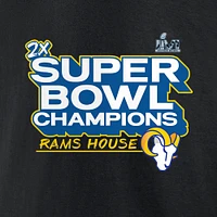 T-shirt noir à manches longues Fanatics pour hommes des Rams de Los Angeles Super Bowl LVI Champions Parade Celebration