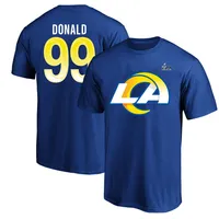 Women's Fanatics Branded Matthew Stafford Royal Los Angeles Rams Super Bowl  LVI Plus Size Name & Number V-Neck T-Shirt